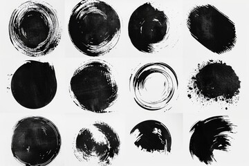 Abstract black circles on a white background. Suitable for graphic design projects. - obrazy, fototapety, plakaty