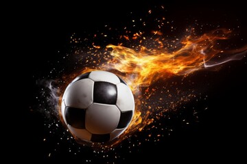 Naklejka premium A fluid motion shot of a soccer ball in mid-flight during a free-kick