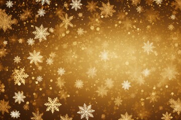 A gold background with golden snowflakes
