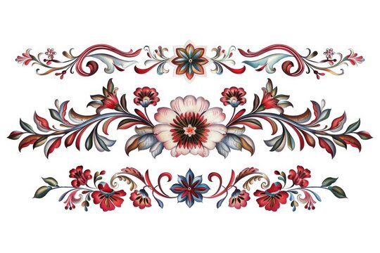 Colorful painting of flowers and leaves, suitable for various design projects.