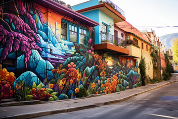 The city comes alive with the vibrant hues of street art murals adorning its walls.