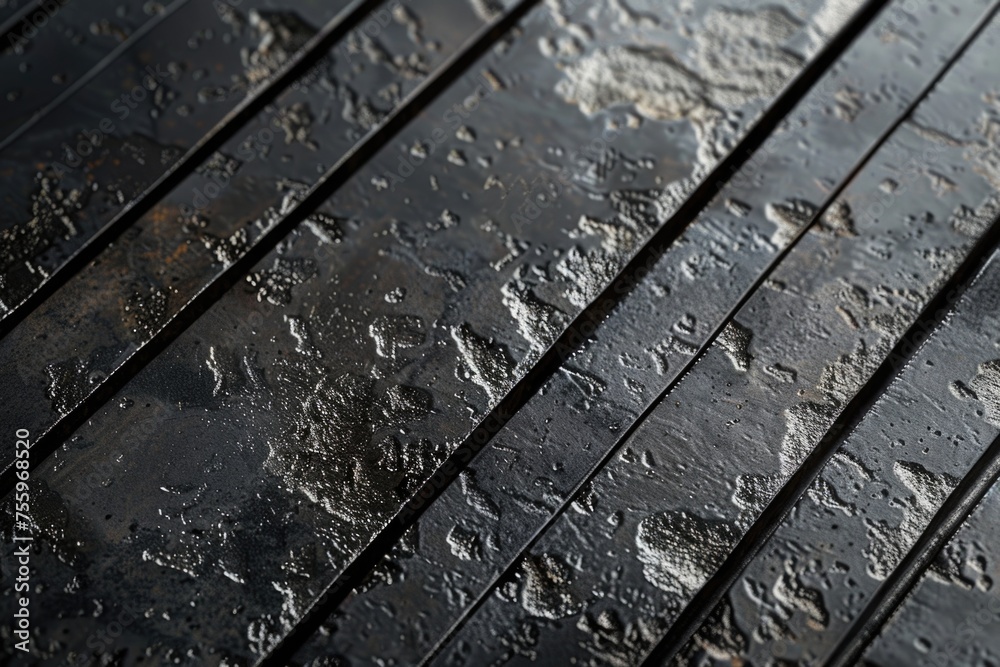 Poster close up of wooden floor with black paint. ideal for backgrounds or texture use.