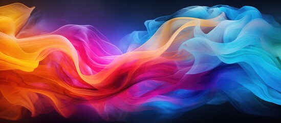 An artistic close up of a vibrant violet and electric blue smoke swirl against a dark background, resembling a beautiful water cloud in the sky