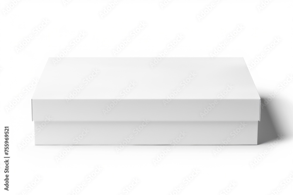 Poster simple white box on white background, versatile for various concepts.