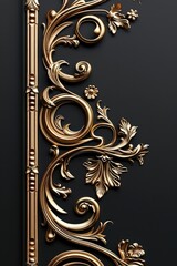 Elegant gold design on a black background, perfect for luxury concepts.