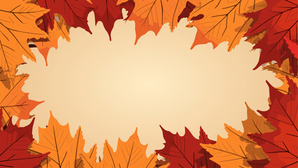 Autumn colorful leaves background with text space used for Thanksgiving, holiday decoration illustration. Generative AI
