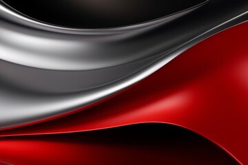A sleek silver and red background with bold design