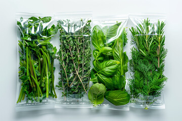 Assorted Herbs in Plastic Bags