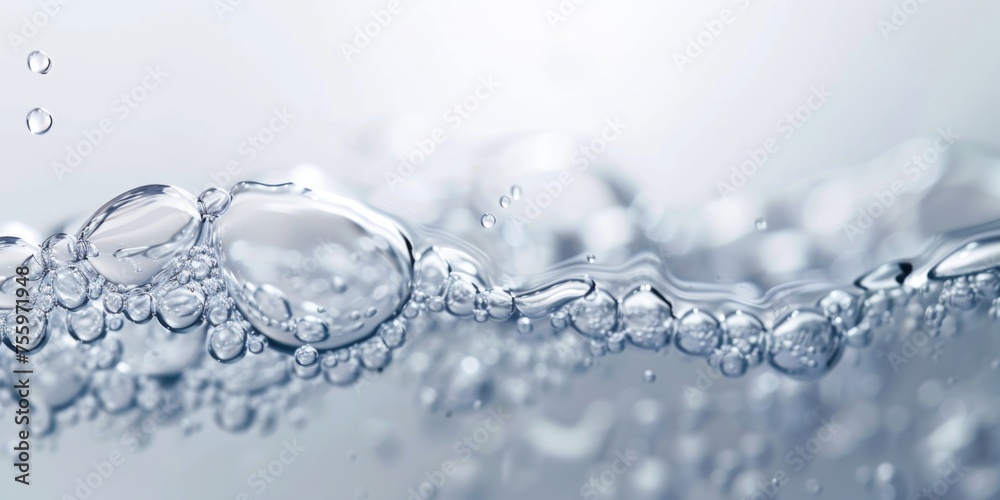 Aufkleber close up of water bubbles on a surface, suitable for various design projects.