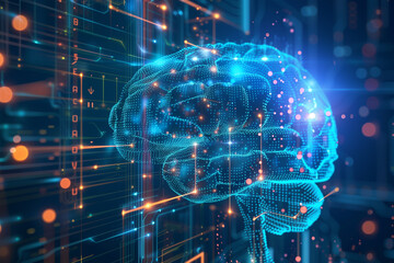 Artificial intelligence illustration background, Science and artificial intelligence technology, machine learning