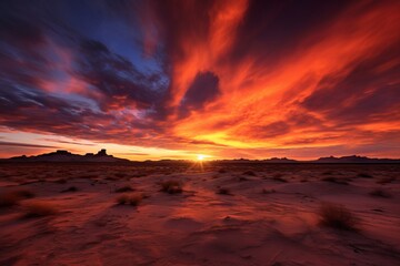 The awe inspiring beauty of a desert sunset