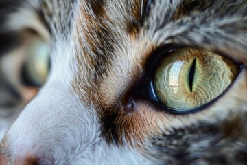 Hypnotic Close-Up of a Cat Intense Green Eyes.