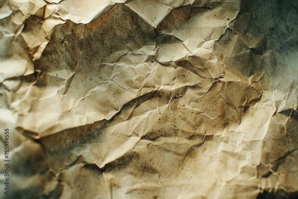Poster detailed close up of a piece of brown paper. suitable for background or texture use.