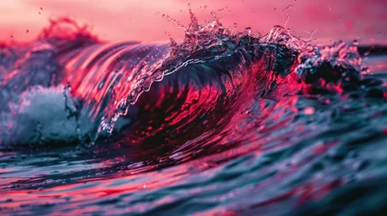 Fotobehang Colorful water wave wallpaper. Generative AI © Dvid