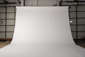 Empty White Seamless Backdrop Background 1