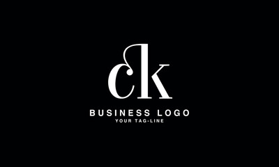 Alphabet Letters CK, KC, Initials Logo Monogram