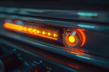 Close up of a car's dashboard light. Suitable for automotive industry.