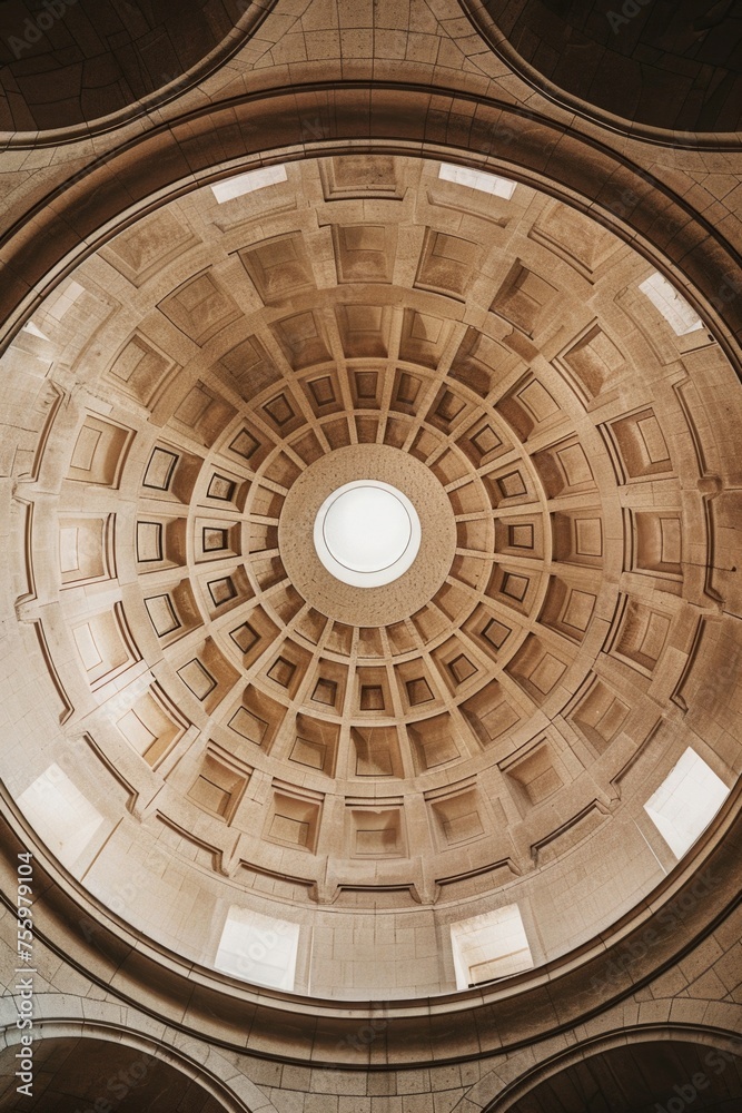 Poster circular ceiling with skylight, suitable for architectural and interior design projects.