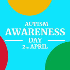 World autism awareness day illustration, banner or poster with white typography