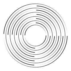 Circle dotted speed lines. Black thick halftone dotted speed lines. Round swirl and curves movement spiral symbol. Loading icon