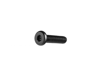 hex socket head screw in black color on isolated white background close up