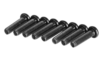 hex socket head screw in black color on isolated white background close up