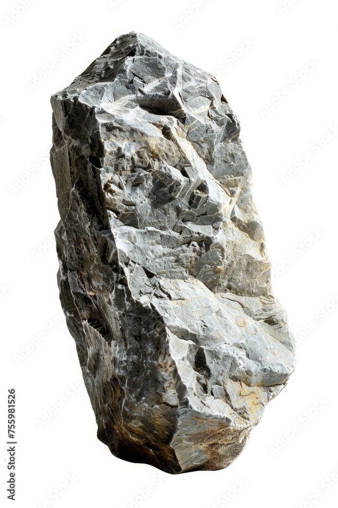 Poster a large rock isolated on a white background, perfect for design projects.