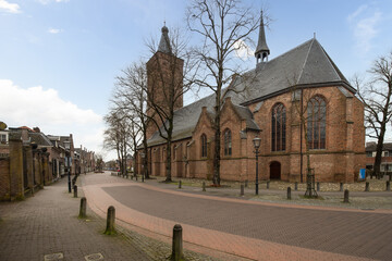 Fototapeta na wymiar Reformed Church in the village of Scherpenzeel in the Netherlands.