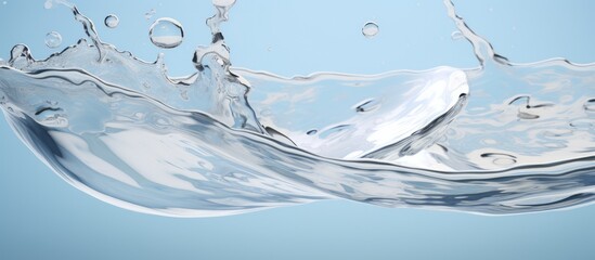 A closeup shot capturing the fluidity of water droplets against an electric blue background, creating a serene image reminiscent of a skyward event