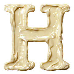 Fototapeta premium Letter H Mayonnaise Isolated on Transparent or White Background, PNG