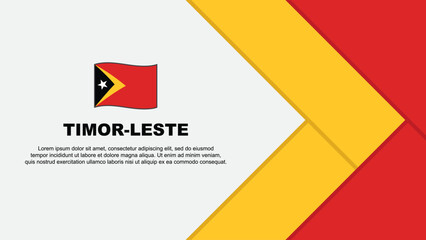 Timor Leste Flag Abstract Background Design Template. Timor Leste Independence Day Banner Cartoon Vector Illustration. Timor Leste Cartoon