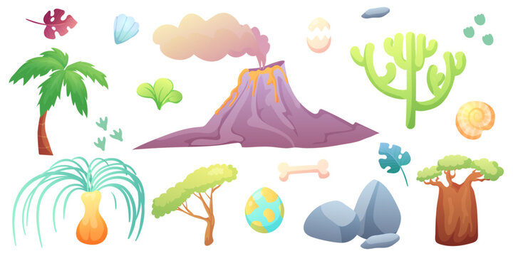 Environment illustrations for dinosaurs 