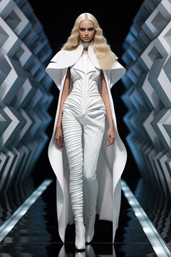 Fashion woman futuristic concept.
