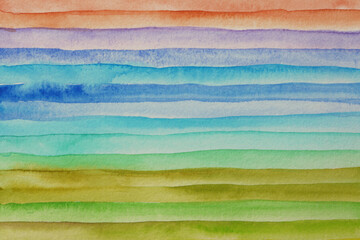 Abstract hand drawn ink watercolor strip line wave painting background. Texture wet paper.