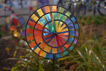 Colorful pinwheel in the wind