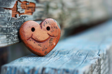 a smiley face with a heart-shaped mouth and eyes