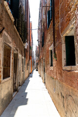 Deserted Venetian Alleyway on a Sunny Day
