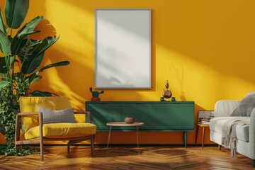 A cozy living room with vibrant colors, perfect for interior design projects.