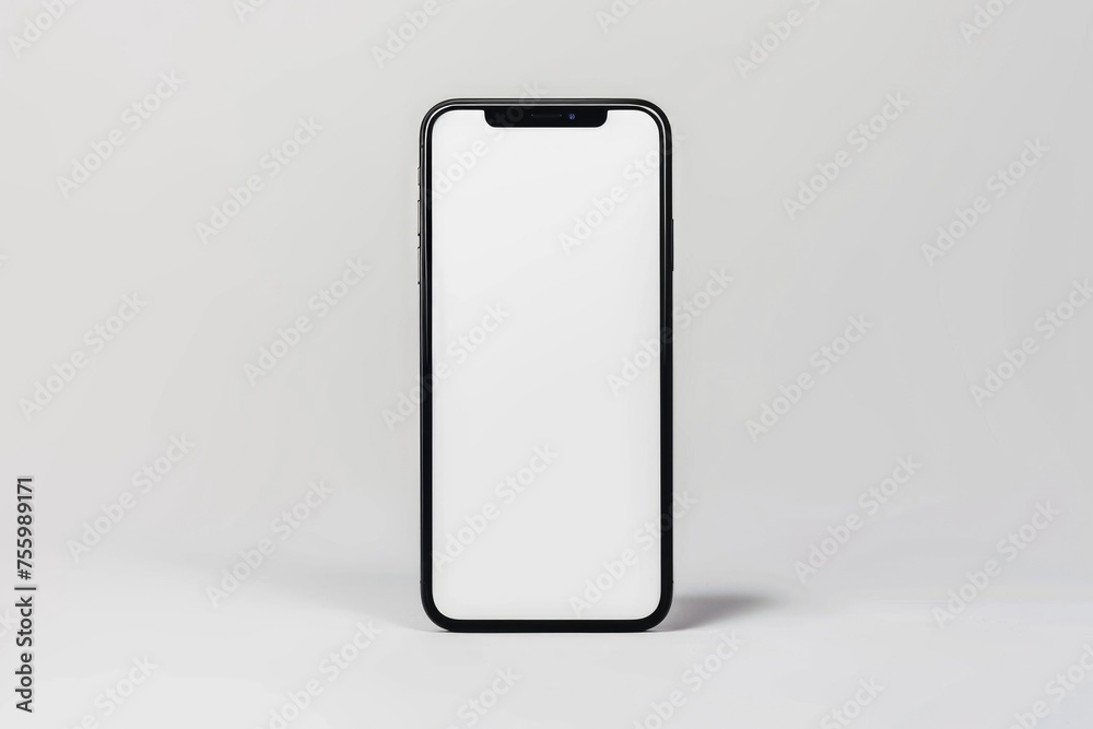 Poster modern black and white phone with no display, versatile for various designs.