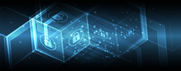 Cyber security and information or network protection. Future cyber technology web services for business and internet project