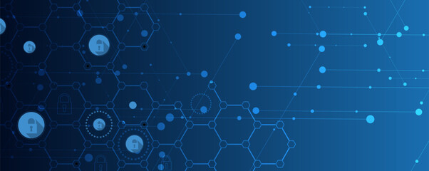 Cyber security and information or network protection. Future cyber technology web services for business and internet project