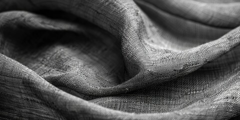 Detailed black and white cloth texture. Suitable for backgrounds or fashion design projects.
