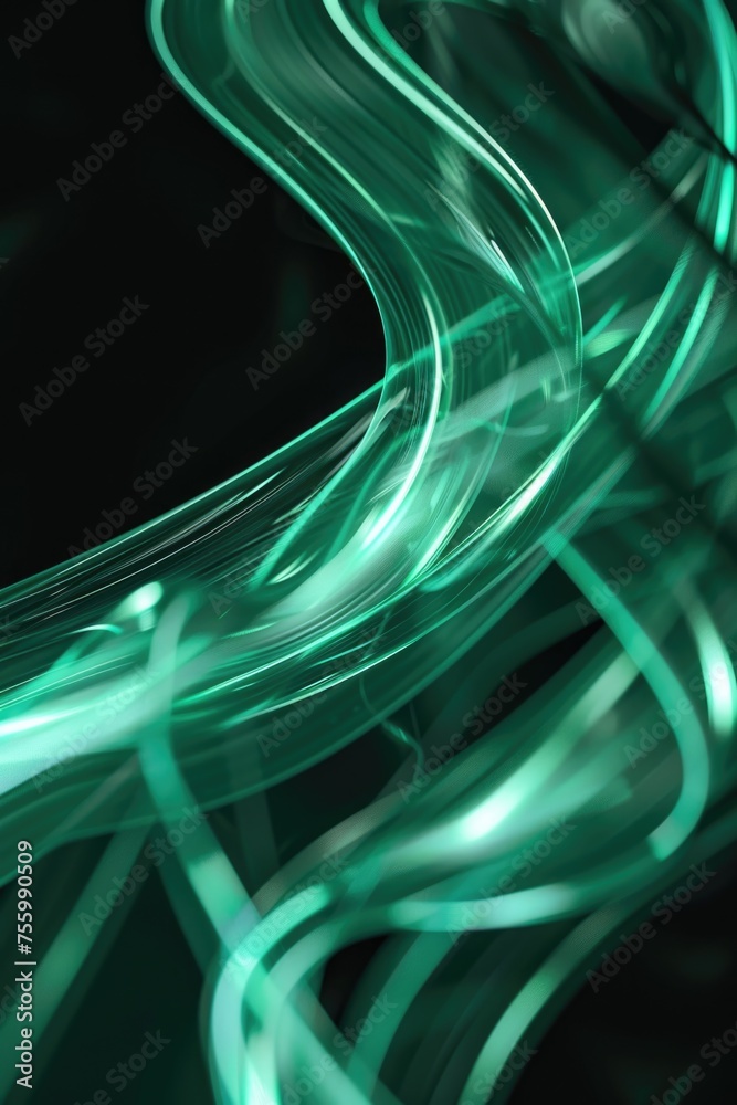Aufkleber close up of a green light on a black background. suitable for technology or abstract concepts.