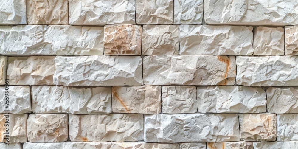 Poster detailed close up of a wall made of rocks. suitable for backgrounds and textures.