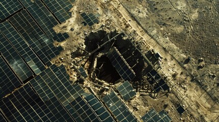 Obraz premium A hole in the ground next to a fence. Suitable for construction or repair concepts.