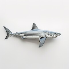 Fototapeta premium A great white shark isolated on a white background