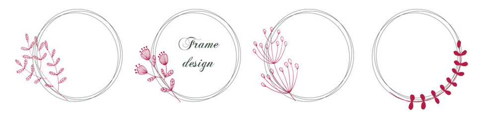 Flower frame. Wedding invitation card template. Frames with wildflowers.	