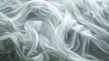 Obraz premium Detailed close up shot of white fabric, ideal for textile backgrounds.