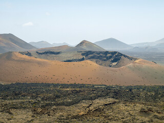 Fototapeta na wymiar Timanfaya National Park is a national park in the Canary Islands
