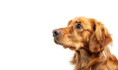 Closeup of a brown beauty dog on a grey background